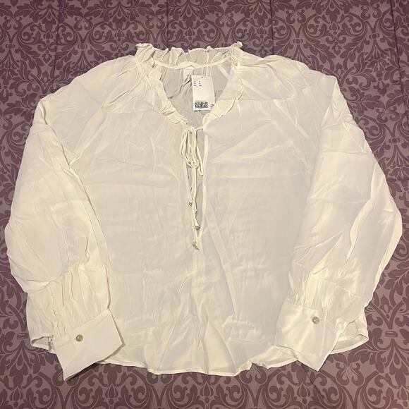 H&M Ruffled Trimmed Drawstring Blouse - Picture 10 of 11